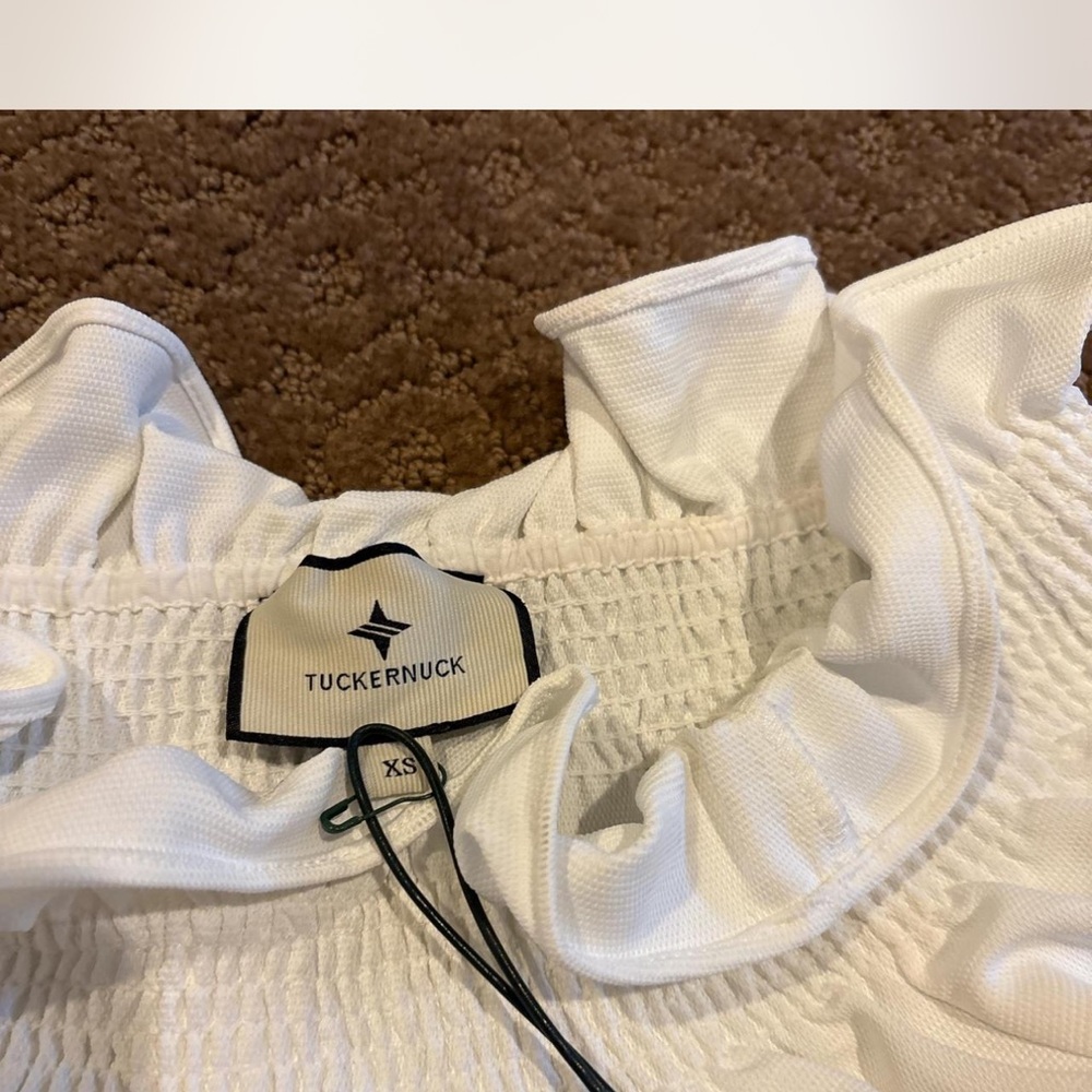 Tuckernuck White Ruffled Blouse